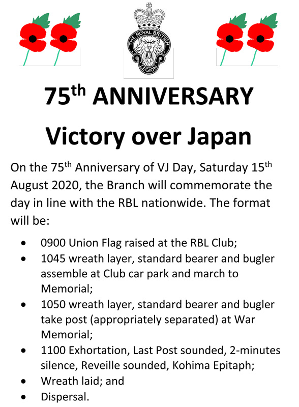 VJ DAY 15 AUG 20 COMMEMORATION