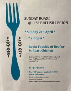 Sunday Lunch 21st April 2024